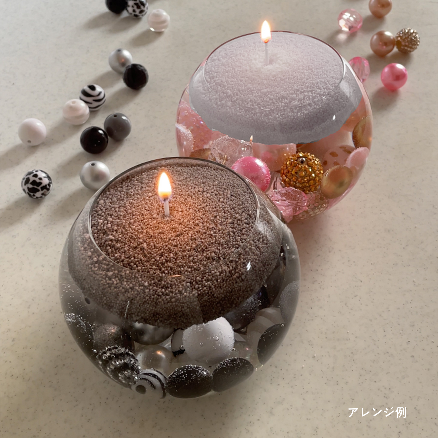 LUEUR BASIC COFFRET | キャンドルスターターキット【丸型の器】&【ブラック系ビーズ】