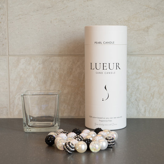 LUEUR BASIC COFFRET | キャンドルスターターキット【四角型の器】&【ブラック系ビーズ】