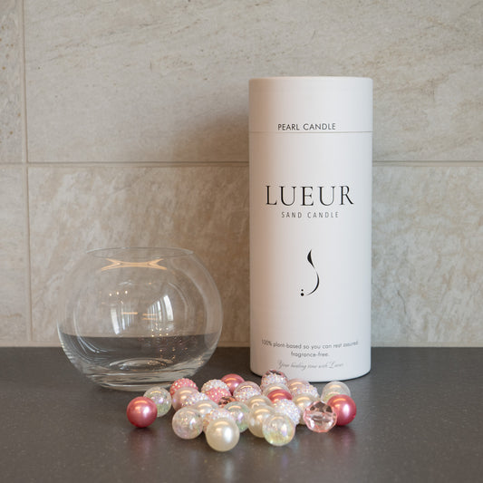LUEUR BASIC COFFRET | キャンドルスターターキット【丸型の器】＆【ピンク系ビーズ】