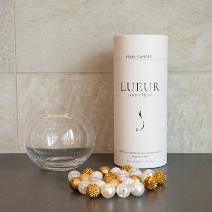 LUEUR BASIC COFFRET | キャンドルスターターキット【丸型の器】＆【ゴールド系ビーズ】