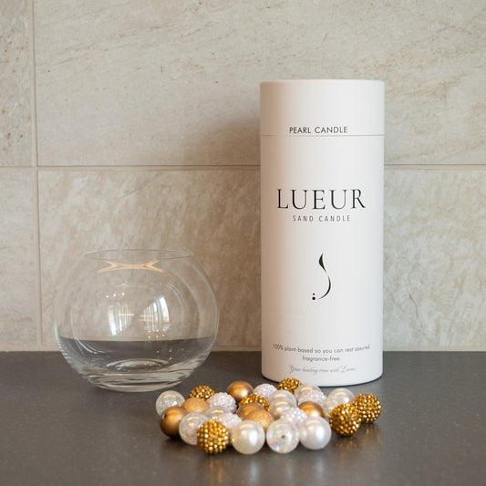 LUEUR BASIC COFFRET | キャンドルスターターキット【丸型の器】＆【ゴールド系ビーズ】