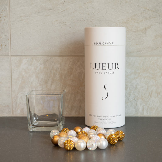 LUEUR BASIC COFFRET | キャンドルスターターキット【四角型の器】＆【ゴールド系ビーズ】